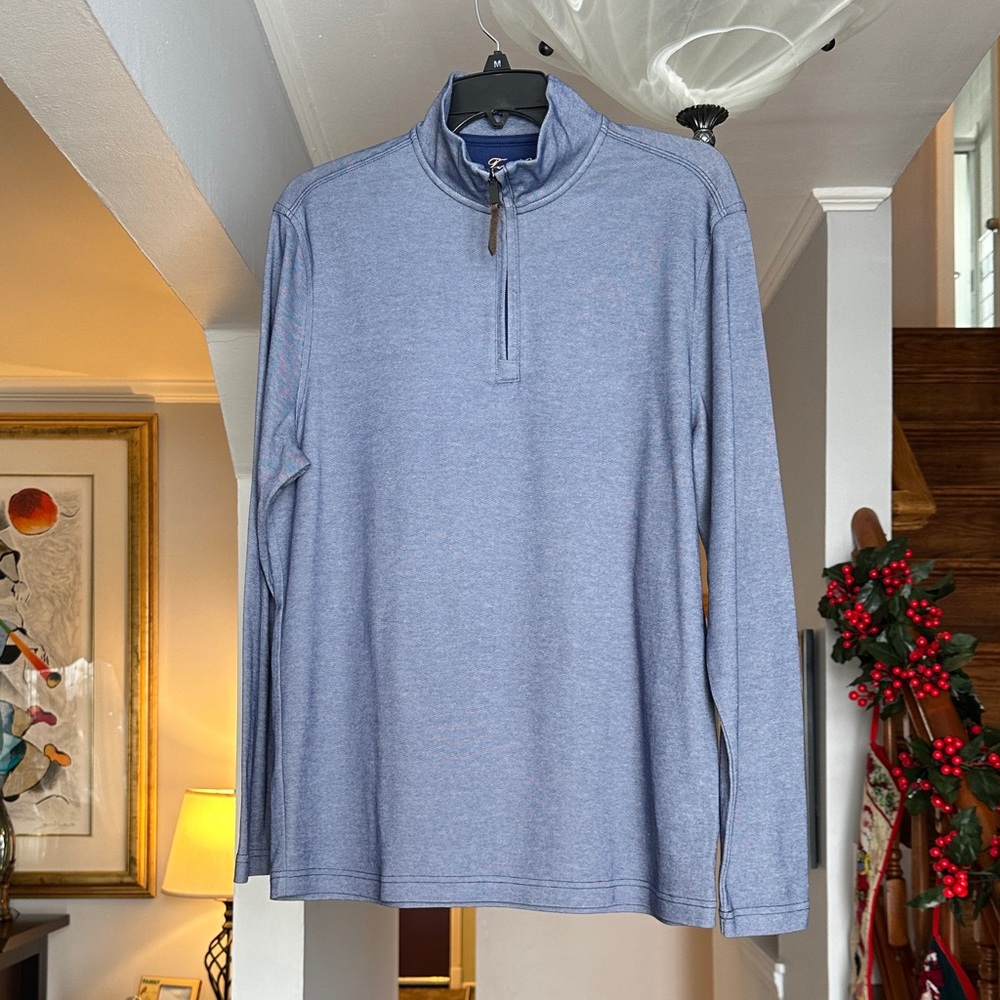 Tasso Elba Blue /4 Zip  Pullover Sz M